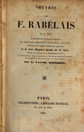 Oeuvres de Rabelais