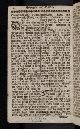 2-13, Evangelium am 1. Sonnt. des Advents...