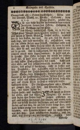 2-13, Evangelium am 1. Sonnt. des Advents...