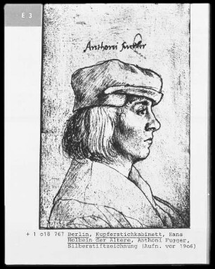 Skizzenbuch — Bildnis Anton Fuggers, Folio recto