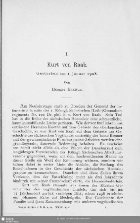 I. Kurt von Raab : Gestorben am 1. Januar 1908
