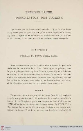 Première partie: Description des Tombes