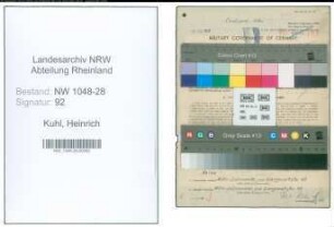 Entnazifizierung Heinrich Kuhl , geb. 10.05.1912 (Fernmelder)