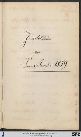 [fol. 215] Sommersemester 1859