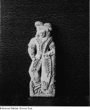 Historische Pfefferkuchenform "Italiener". Tonabdruck des Gebäckmodels, 18. Jh. Ofen- und Keramikmuseum Velten