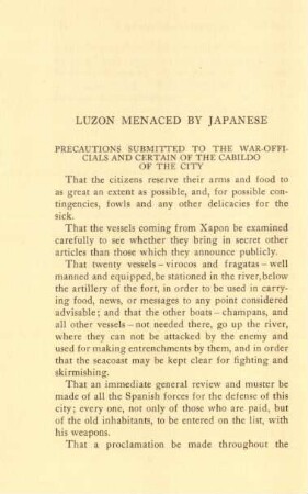 Luzon menaced by Japanese