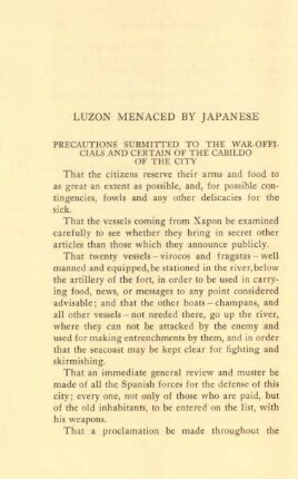 Luzon menaced by Japanese