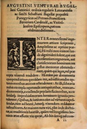Augustini Venturae Panegyricus ad Petrum Franciscum Ferrerium Cardinalem ac Vercellensem Episcopum