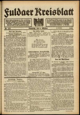 Ausgabe vom Dienstag, den 08. Oktober 1918.