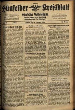 Erste Ausgabe vom Freitag, den 08. Februar 1935.