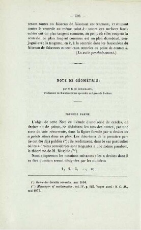 Note de géométrie.