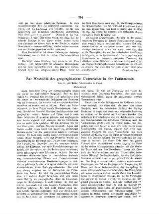 Zur Methodik der geographischen Unterrichts in der Volksschule : (Fortsetzung)