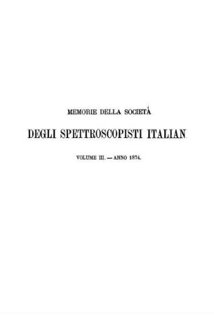3: Memorie della Società degli Spettroscopisti Italiani