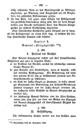 Capitel 2. General-Kriegsgericht.