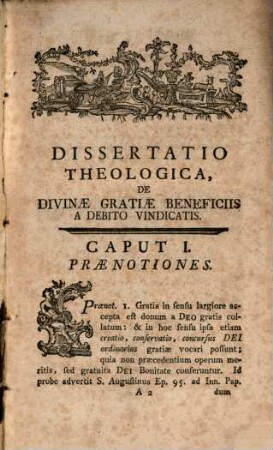 Dissertatio Theologica De Divinæ Gratiæ Beneficiis A Debito Vindicatis