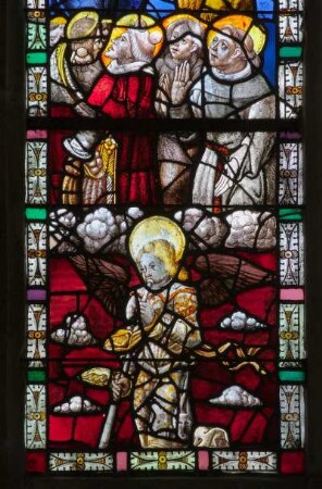 Frankreich. Bretagne. Finistere. Kergoat. Chapelle de Kergoat. Buntglasfenster. 1555. Detail