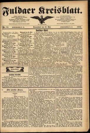 Erste Ausgabe vom Samstag, den 10. Mai 1902.