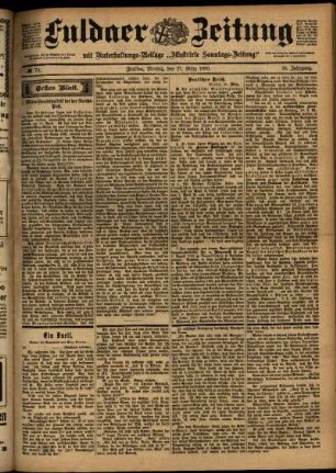 Erste Ausgabe vom Montag, den 27. März 1899.