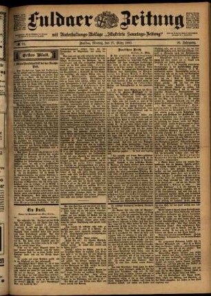 Erste Ausgabe vom Montag, den 27. März 1899.