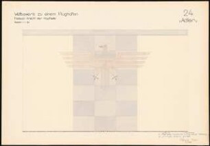Hauptgebäude eines Flughafens Schinkelwettbewerb 1932: Festsaal: Ansicht der Kopfseite 1:20