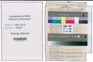 Entnazifizierung Heinrich Terjung , geb. 16.01.1901 (Bahnelektriker)