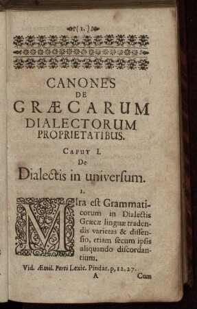 Caput I. De Dialectis in universum.