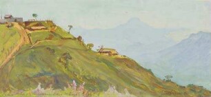 Posten Mbo, im Hintergrund die Mama-Berge