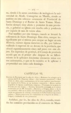 Capítulo VI. Eleccion de provincial por los anos de 1810 ...
