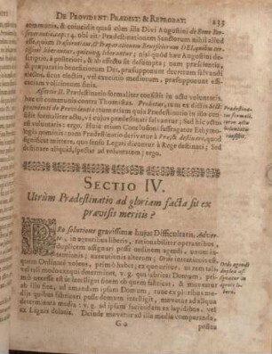 Sectio IV. Utrùm Praedestinatio ad gloriam facta sit ex Praevisis meritis?