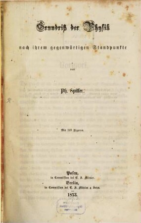 Grundriss der Physik nach ihrem gegenwärtigen Standpunkte