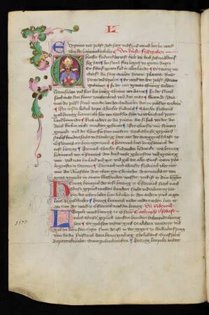 Initiale C: Kaiser Friedrich mit Krone, Zepter und Reichsapfel