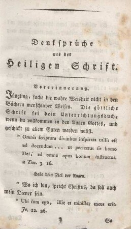 Denksprüche aus der Heiligen Schrift.