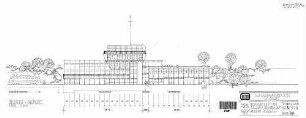 Kornwestheim Pbf: Kornwestheim Rangierbahnhof,Neubau Stellwerk KA - Ansicht Gleisseite Nebengeb.