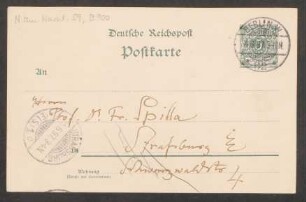 Postkarte an Friedrich Spitta : 04.06.1897