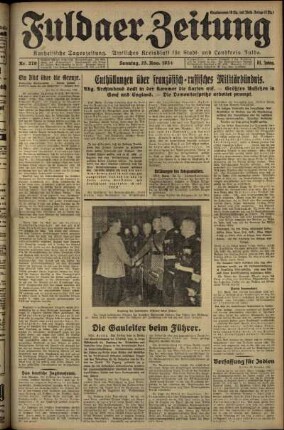 Erste Ausgabe vom Sonntag, den 25. November 1934.