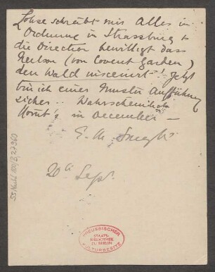 Brief an Ludwig Strecker  und B. Schott's Söhne : 20.09.1902
