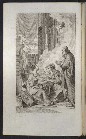Maria mit Kind : Maria mit Kind. Kupferstich, Seite 34 aus: Officium B. Mariae Virginis. Venetiis: 1740. Dresden: SLUB 36.8.5644