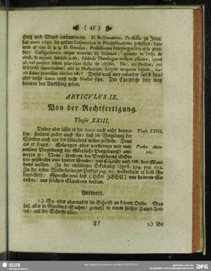 Articulus IX. Von der Rechtfertigung