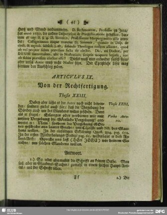 Articulus IX. Von der Rechtfertigung
