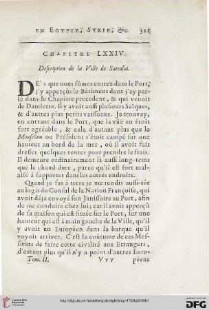 Chapitre LXXIV: Description de la Ville de Sattalia