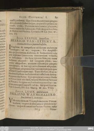 Epist. LXXIX. Mediolanum. Philippo Wannemakero suo, Ordinis S. Dominici.