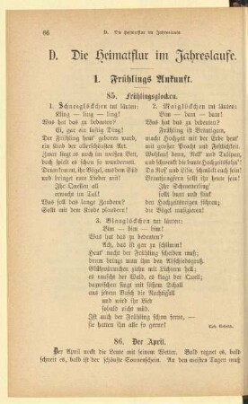 D. Die Heimatflur im Jahreslaufe.