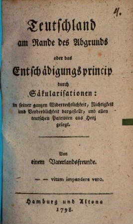 Deutschland am Rande des Abgrunds