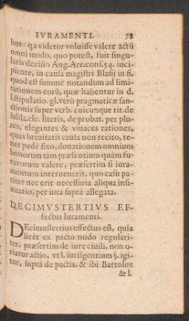 Decimus Tertius Effectus Iuramenti.
