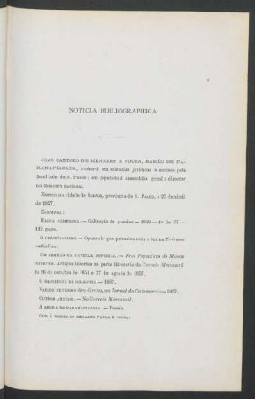 Noticia bibliographica