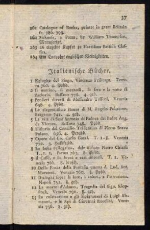 37-40, Italienische Bücher