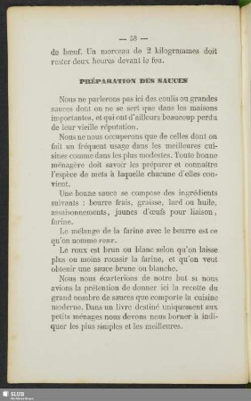 Préparation des sauces