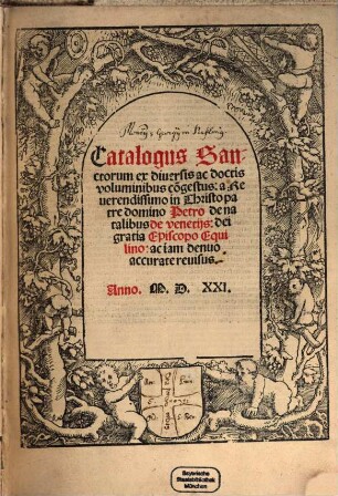Catalogus Sanctorum ex diuersis ac doctis voluminibus co[n]gestus