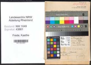 Entnazifizierung Kaethe Frede , geb. 26.05.1899 (Lehrerin)
