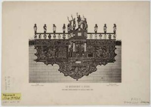 Ansicht des Moritzmonumentes, Photolithographie (Original: Handzeichnung), um 1850 (1591) : Das Moritzmonument zu Dresden / von Zacharias Wehme. - Nach einer Originalzeichnung von 1591. - Dresden : Baensch ; Dresden : Scherer & Engler , [um 1850]. - 1 Kunstbl. : Photolithogr. ; 22 X 18 cm